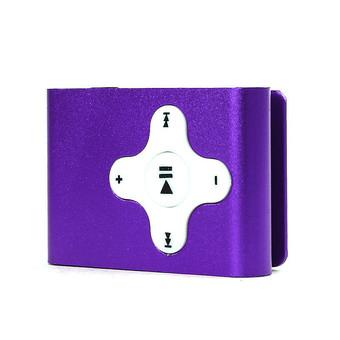 Mini Clip Metal USB MP3 Player Support Micro SD TF Card Music Media Purple  