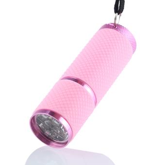Mini Portable 9 Strong Violet Flashlight Torch Lamp for Checking Pink  