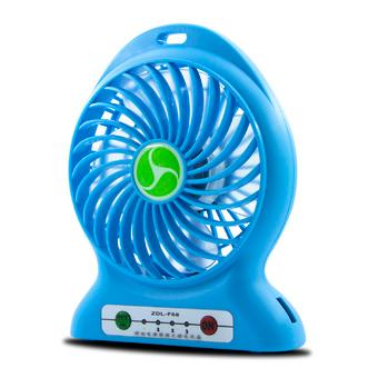 Mini Portable Rechargeable 3 Speed USB Fan (Sky Blue) (Intl)  