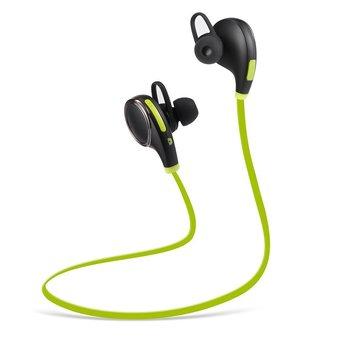 Mini Sport Bluetooth Headphones Qy8 Earphones Headsets V4.1 Wireless HiFi Stereo Earbuds Running Neckband In-Ear Sweatproof Noise-reduction Earbuds Built-in Mic/APT-X for iPhone iPad Samsung Green (Intl)  