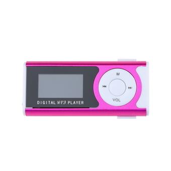 Mini USB Clip MP3 Media Player LCD Screen Support 16GB Micro SD TF LED Light Red  