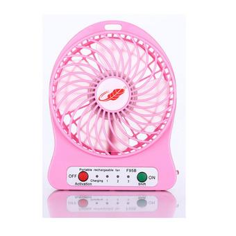 Mini USB Rechargeable Portable Handheld Cooling Table Desk Fan - Pink  