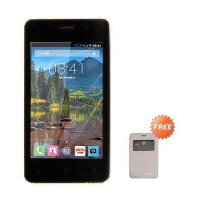 Mito A82 Hitam Smartphone [4 GB/Dual SIM] + Flipcover Casing Original
