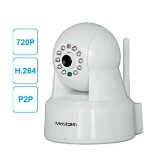 Mustcam H-806P Indoor Wired/Wireless Pan/Tilt Network IP Camera IR-Cut H.264 (720P) Video Format Alarm Micro-SD slot Two-way Audio OnVif etc. (White)  