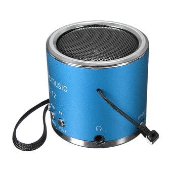 New Portable Mini Speaker Amplifier FM Radio USB Micro SD TF Card MP3 Player (Blue)  