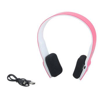 NiceEshop Portable 2.4G Wireless Bluetooth V3.0+EDR Stereo Headset Headphone with Microphone (Pink/ White)  