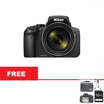 Nikon Coolpix P900 - 16MP - 83x Optical Zoom - Hitam + Gratis Paket Hadiah  