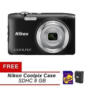 Nikon Coolpix S2900 - 20Mp - Hitam + Gratis Memory 8GB + Case  