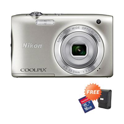 Nikon Coolpix S2900 Silver Kamera Pocket [20 MP] + Memory Card + Case