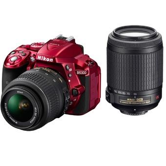 Nikon D5300 with 18-55mm + 55-300mm VR Twin Lens Kit_Red  