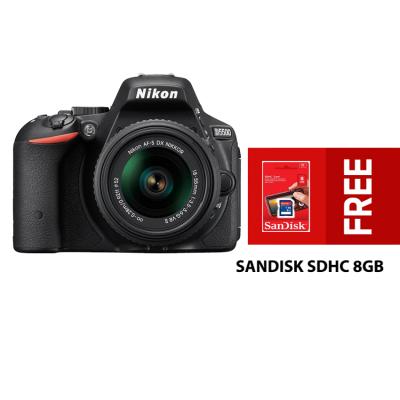 Nikon D5500 Kit 18-55mm VR II - Hitam + Free Sandisk SDHC 8gb