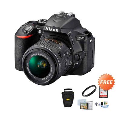 Nikon D5500 Kit 18-55mm VR II Kamera DSLR + Free Tas DSLR + Screen Protector + Filter + Cleaning Kit + Sandisk Ultra