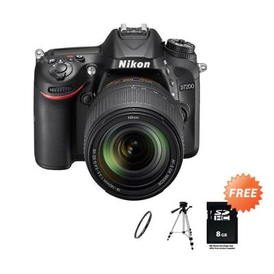 Nikon D7200 Kit 18-140mm VR Kamera DSLR + SDHC 8 GB + Tripod + Filter 67 mm