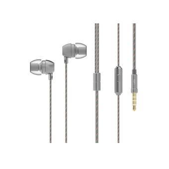 Noise Isolating Handsfree In-Ear Headphone with Remote & Mic (Silver/Grey) (Intl)  