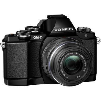 Olympus EM10 + 14-42mm + Camera Strap + 32GB Memory Card (Black)  