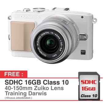 Olympus Kamera Mirrorless E-PL5 - 16 MP - Putih + Gratis SDHC 16 GB + Eksklusif Training Darwis Triadi  