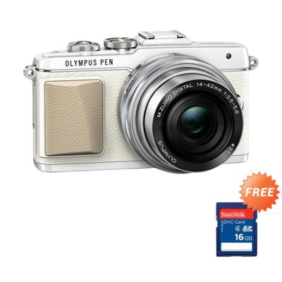 Olympus PEN E-PL7 Kit Lensa 1442R W/G White Kamera Mirrorless + SDHC 16 GB Class 10