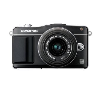 Olympus PEN E-PM2 14-42 Double Zoom Kit - 16 MP - Hitam  
