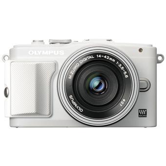 Olympus PEN Lite E-PL6 Camera Kit with 14-42mm and 40-150mm Lens (White)  
