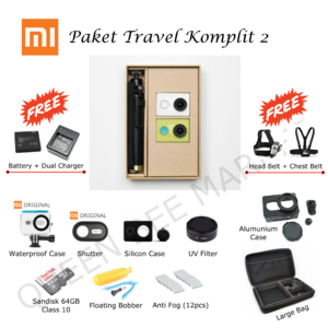 Paket Super Komplit Xiaomi Yi Camera - Travel Edition ( Komplit 2 )