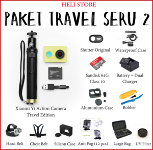 Paket Travel Seru 2 Xiaomi Yi Action Camera - Travel Edition