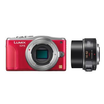 Panasonic LUMIX DMC GF6 X (Red) with VARIO PZ 14-42mm Lens Kit  