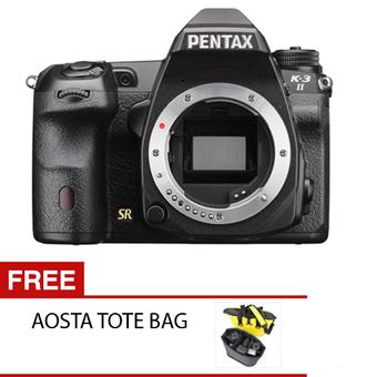 Pentax K3-II Body Only - 24 MP - Hitam + Gratis Aosta Tote Bag  