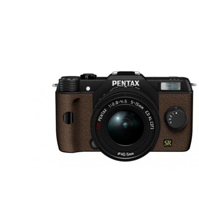 Pentax Q7 Lens Kit - Hitam Grip Coklat
