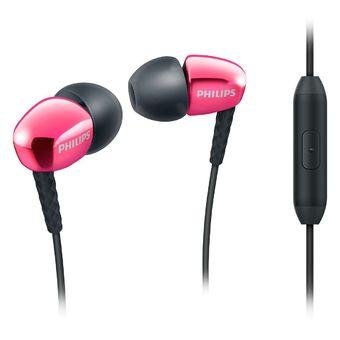 Philips In-Ear Headphones For Mobile Phone with Rich Bass SHE3905PK - Merah Muda  