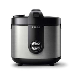Philips Rice Cooker HD 3128 / HD3128 - 2 liter- Stainless/hitam