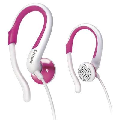 Philips Sports Design Earhook Headphones SHS4848 - Putih-Pink