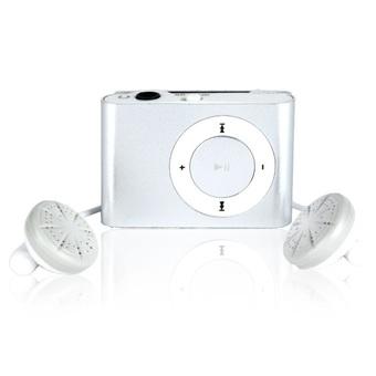 Pod MP3 Player TF Card with Small Clip Silver - Silver  