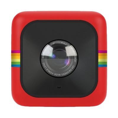 Polaroid HD Cube Merah Action Cam + Tripod Mount