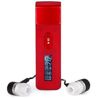 Portable Hifi Nondestructive Voice MP3 Player FM with Mic Sound Record Multiple Formats Support USB Interface Back Clip (Red)  