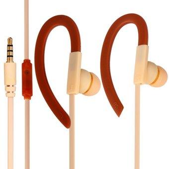 Portable SMZ640 High Fidelity Sound Quality Flat Wire Earphone with Ear Hook 1.15M Good Sound Insulation (Brown)  