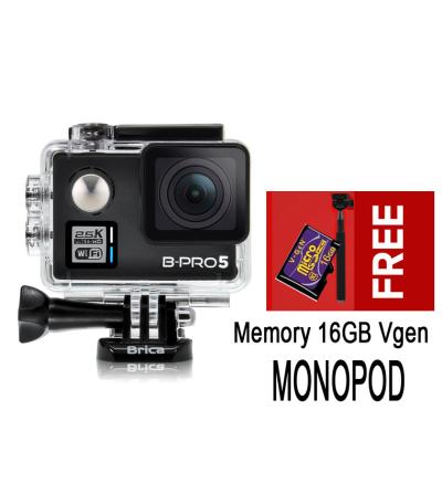 Promo Brica Action Camera B-Pro 5 Alpha Plus - Hitam+Free Memory Micro SD 16GB VGEN class 10+Monopod PY011 B-Pro