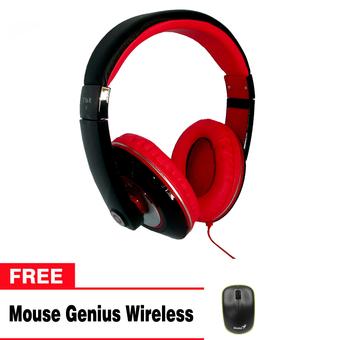 RBT IP 169 Headphone For Gaming - Hitam + Free Mouse Wireless Genius  