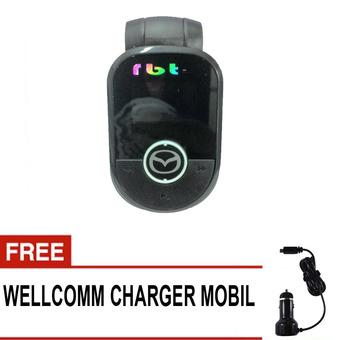 RBT Mp3 Untuk Mobil Dengan FM Modulator - Hitam + Gratis Wellcomm Charger Untuk Mobil 2.1A Ampere  