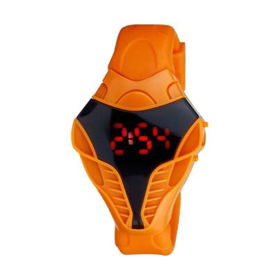 Rhaya Grosir LED Watch Cobra Transformer Orange Jam Tangan Pria