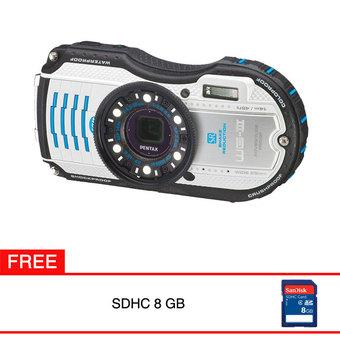Ricoh WG-3 - Putih Biru + Gratis SDHC 8 GB  