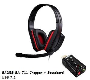SADES SA-711 (CHOPPER) GAMING HEADSET + USB SC 7.1