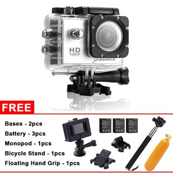 SJ4000 1080P 12MP Full HD Sport Action Camera + 3 Battery+ Super Kits(Silver)  