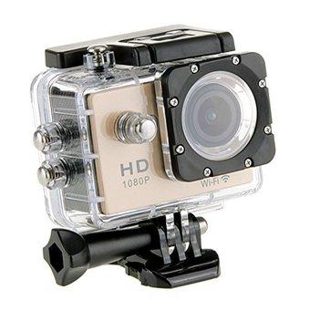 SJ4000 WiFi Action Camera 12MP 1080P H.264 1.5 Inch 170 Degree Wide Angle Lens Waterproof Diving HD Camcorder Car DVR with Free Makibes Cleaning Cloth (Gold) (Intl)  
