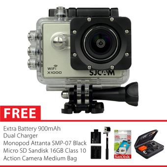 SJCAM COMBO EXTREME X1000 WIFI Limited Edition (SJ4000 2nd Generation With LCD 2") Action Camera - Silver  