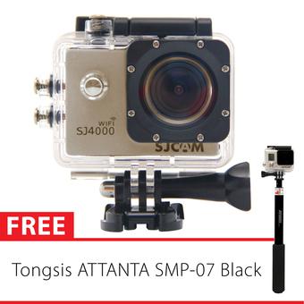 SJCAM SJ4000 WiFi NOVATEK GoPro Killer Sports Cam - Gold + Free Tongsis Attanta SMP07  