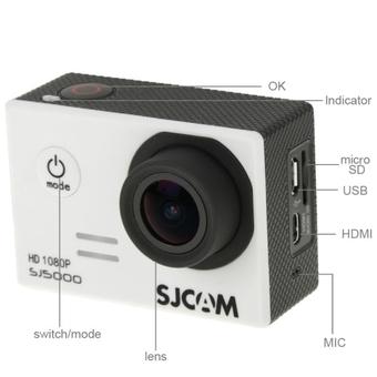 SJCAM SJ5000 Novatek Full HD 1080P 2.0 inch LCD Screen Sports Camcorder Camera with Waterproof Case, 14.0 Mega CMOS Sensor, 30m Waterproof (White) (Intl)  