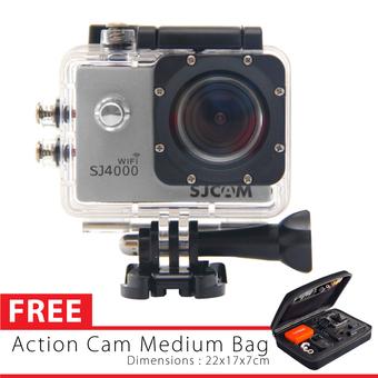 SJCam SJ4000 WiFi NOVATEK GoPro Killer Sports Cam Bundling Medium Bag - Silver  