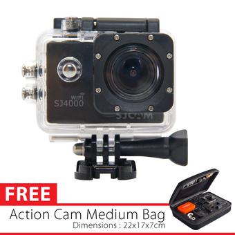 SJCam SJ4000 WiFi Novatek GoPro Killer Sports Cam + Gratis Medium Bag - Hitam  