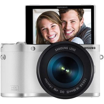 Samsung NX300M 20.3 MP White Mirrorless Digital Camera with 18-55mm Lens Kit  