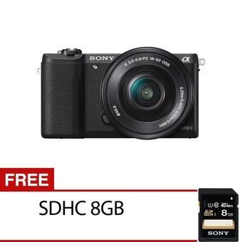 Sony A5100 Kit 16-50mm f/3.5-5.6 OSS Hitam + Gratis SDHC 8GB  